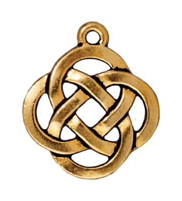 18mm Antique Gold Open Round Knot Charm | TierraCast  Lead-free Pewter Base Metal Charms