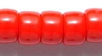 Czech Pressed Glass 9mm Crow Bead - Red - Opaque Finish