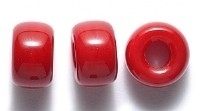 Czech Pressed Glass 9mm Crow Bead - Dark Red - Opaque Finish