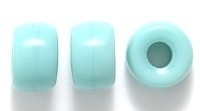 Czech Pressed Glass 9mm Crow Bead - Turquoise - Opaque Finish