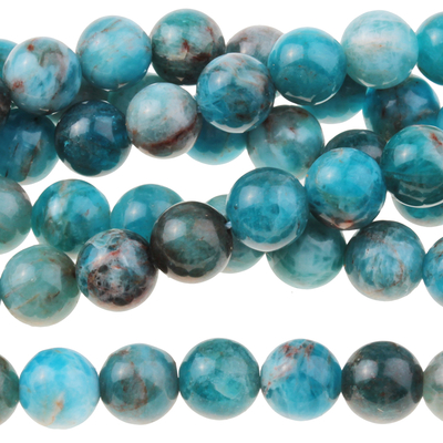 Blue Apatite 6mm round bright blue | Gemstone Beads