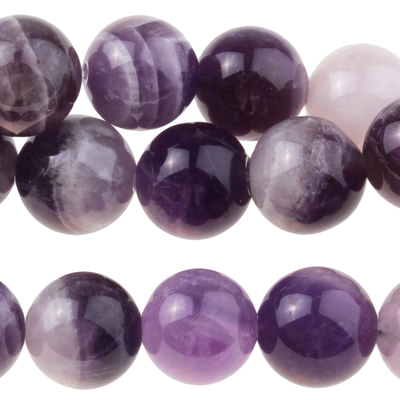 Dog Teeth Amethyst 10mm round purple | Gemstone Beads