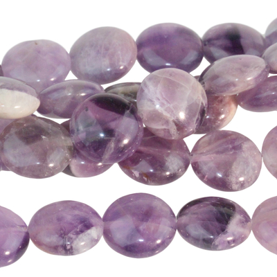 Dog Teeth Amethyst 12mm coin purple | Gemstone Beads