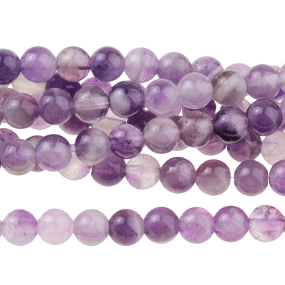 Dog Teeth Amethyst 4mm round purple | Gemstone Beads