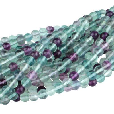 Fluorite 4mm round beautiful banded fluorite | Gemstone Beads