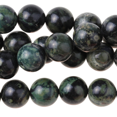 Kambaba Jasper 8mm round dark green | Gemstone Beads