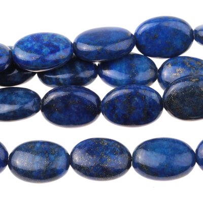 Lapis 10 x 14mm oval dark blue | Gemstone Beads