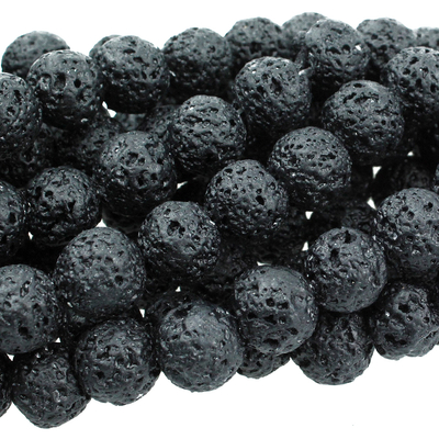 Lava 10mm round black | Gemstone Beads