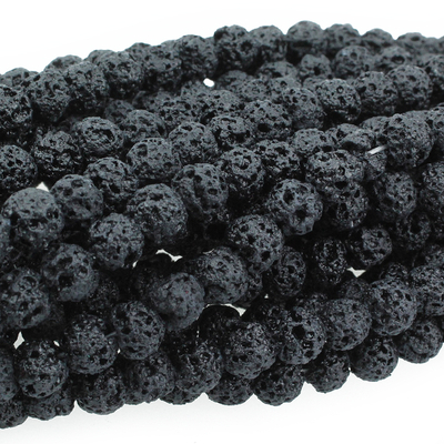 Lava 6mm round black | Gemstone Beads