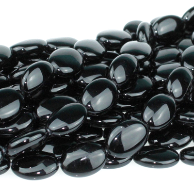 Black Onyx 10 x 14mm oval black | Gemstone Beads