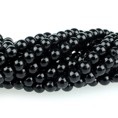 Black Onyx 4mm round black | Gemstone Beads