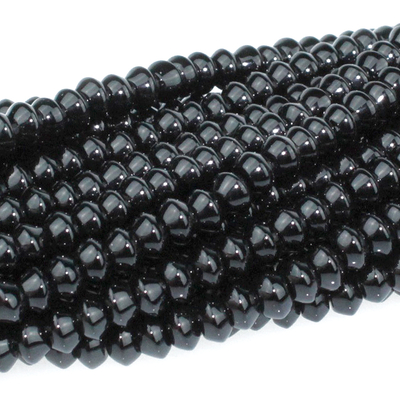 Black Onyx 6mm rondell black | Gemstone Beads
