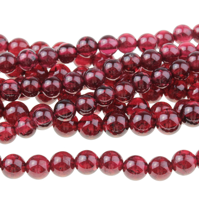 Garnet 4mm round wine red | Gemstone Beads