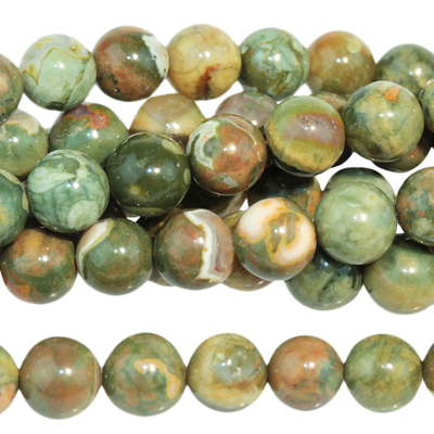 Rhyolite 6mm round Muted greens. | Gemstone Beads