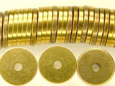 Metal 8mm Saucer Beads and Spacers - Brass Finish