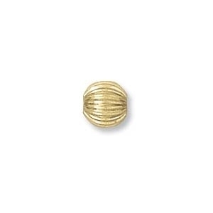 Metal 3mm Corrugated Round Beads and Spacers - Gold Finish
