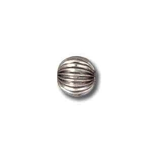 Metal 6mm Corrugated Round Beads and Spacers - Nickel Finish