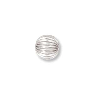 Metal 3mm Corrugated Round Beads and Spacers - Silver Finish