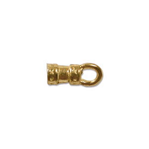 base metal 3 x 9mm decorative cord end gold | Findings