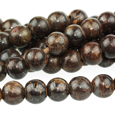 Large hole Bronzite 8mm round bronze | Gemstone Beads