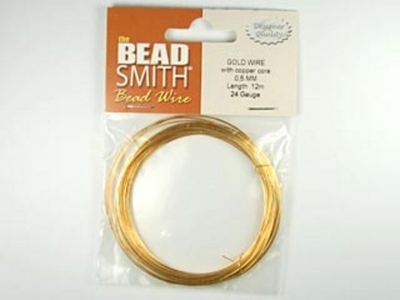 24 Gauge Round German Gold Metal Wire - Half Hard with Copper Core | Metal Wire for Wire-twisting and Wire-wrapping Jewelry and Crafts