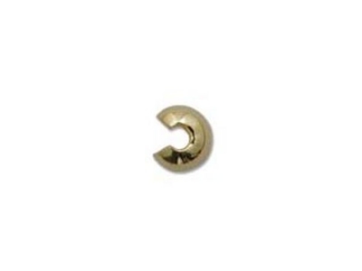 4mm Crimp Cover - Gold Finish - 30 Pack | Base Metal Findings for Making Jewelry