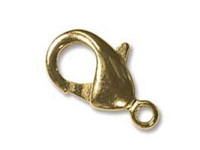 12mm Lobster Claw Clasp - Gold Finish - 12 Pack | Base Metal Jewelry Clasps | Findings