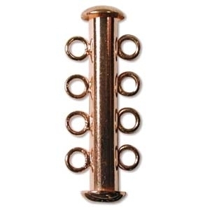 26mm 4 Strand Slider Clasp - Copper Finish | Base Metal Jewelry Clasps | Findings