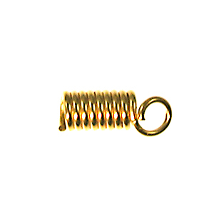 Spring Coil with Loop Cord End - Gold Finish with 3/32 Inch Opening - 12 Pack | Base Metal Findings for Making Jewelry
