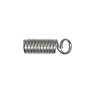 Spring Coil with Loop Cord End - Nickel Plate Finish with 3/32 Inch Opening - 12 Pack | Base Metal Findings for Making Jewelry