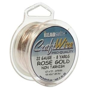 20 Gauge Round Rose Gold Metal Craft Wire - 6-yard Spool | Metal Wire for Wire-twisting and Wire-wrapping Jewelry and Crafts