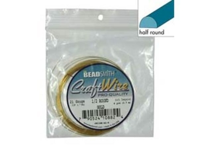21 Gauge Half Round Gold Metal Craft Wire - 4 Yards | Metal Wire for Wire-twisting and Wire-wrapping Jewelry and Crafts