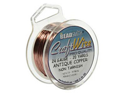 24 Gauge Round Gunmetal Hematite Metal Wire - 20 Yards | Metal Wire for Wire-twisting and Wire-wrapping Jewelry and Crafts