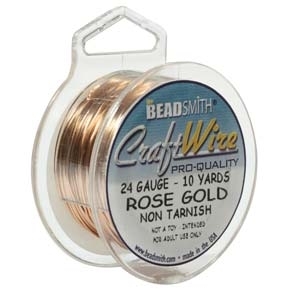 Craft Wire 24 gauge round rose gold | Craft Wire