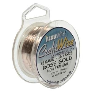 Craft Wire 28 gauge round rose gold | Craft Wire