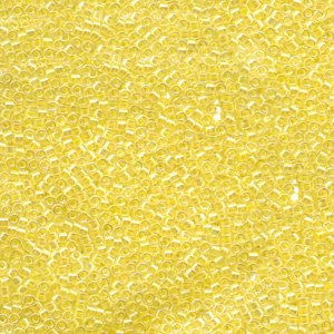 Japanese Miyuki Delica Glass Seed Bead Size 11 - Soft Yellow AB - Transparent Iridescent Finish