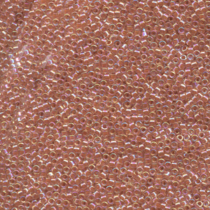 Japanese Miyuki Delica Glass Seed Bead Size 11 - Peachy Gold AB - Transparent Iridescent Finish