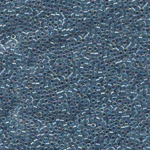 Japanese Miyuki Delica Glass Seed Bead Size 11 - Slate Blue AB - Transparent Iridescent Finish