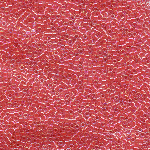 Japanese Miyuki Delica Glass Seed Bead Size 11 - Light Strawberry AB - Transparent Iridescent Finish