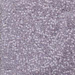 Japanese Miyuki Delica Glass Seed Bead Size 11 - Light Greyish Lavender AB - Transparent Iridescent Finish