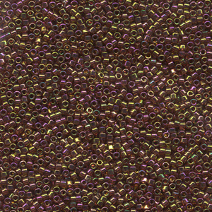 Japanese Miyuki Delica Glass Seed Bead Size 11 - Raspberry Gold AB - Transparent Iridescent Finish