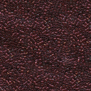 Japanese Miyuki Delica Glass Seed Bead Size 11 - Garnet Red AB - Transparent Iridescent Finish