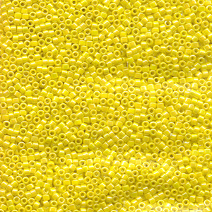 Japanese Miyuki Delica Glass Seed Bead Size 11 - Yellow AB - Opaque Iridescent Finish
