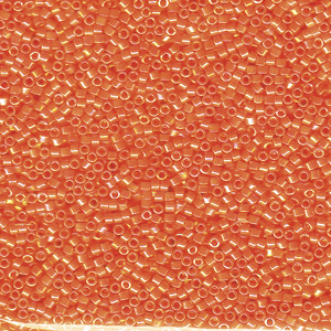 Japanese Miyuki Delica Glass Seed Bead Size 11 - Orange AB - Opaque Iridescent Finish