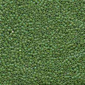 Japanese Miyuki Delica Glass Seed Bead Size 11 - Green AB - Opaque Iridescent Finish