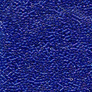 Japanese Miyuki Delica Glass Seed Bead Size 11 - Cobalt Blue AB - Opaque Iridescent Finish
