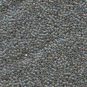 Japanese Miyuki Delica Glass Seed Bead Size 11 - Grey AB - Opaque Iridescent Finish