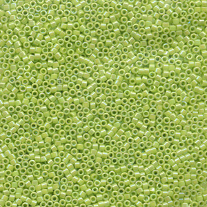 Japanese Miyuki Delica Glass Seed Bead Size 11 - Lime AB - Opaque Iridescent Finish