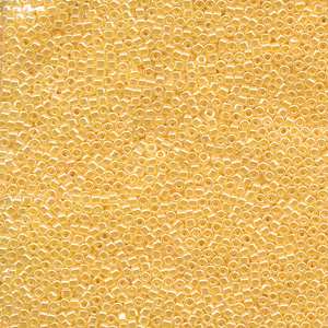 Japanese Miyuki Delica Glass Seed Bead Size 11 - Crystal with Yellow - Color Lined Luster Finish