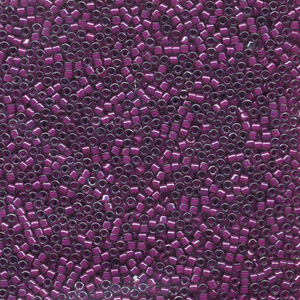 Japanese Miyuki Delica Glass Seed Bead Size 11 - Crystal with Medium Plum - Color Lined